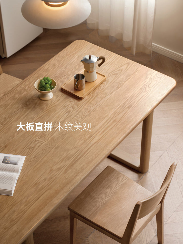 实木餐桌餐厅简约原木大板桌白蜡木书房工作台长桌子