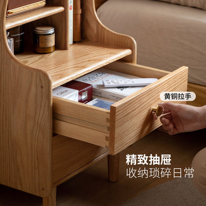全实木床头柜卧室橡木床边柜现代简约多功能收纳柜