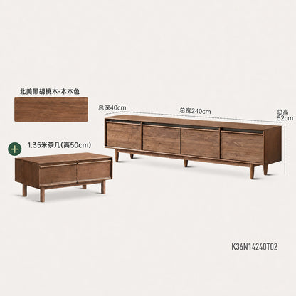 实木茶几客厅现代简约黑胡桃木茶桌小户型方形茶台
