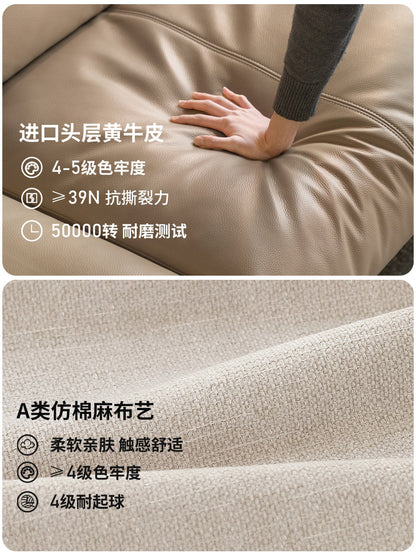 实木客厅意式轻奢黑标鲸韵真皮沙发黑胡桃高靠背沙发