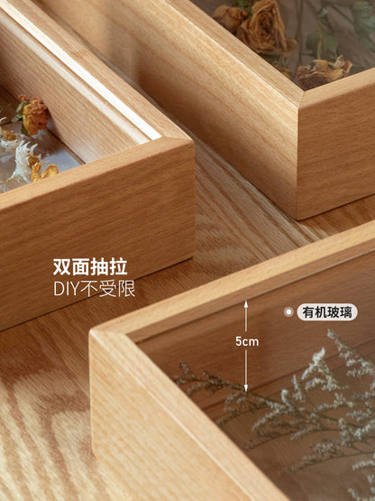 实木干花相框北欧创意原木摆台简约时尚展示框中空照片框