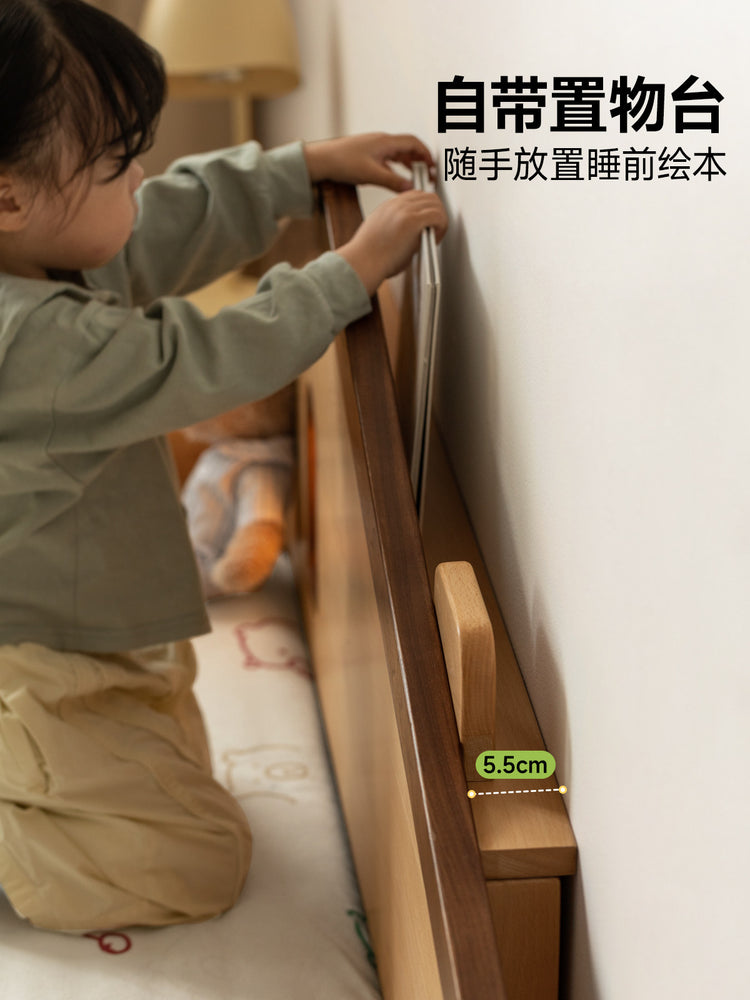 儿童床欧洲榉木青少年床男孩卧室单人床小户型实木卡通床