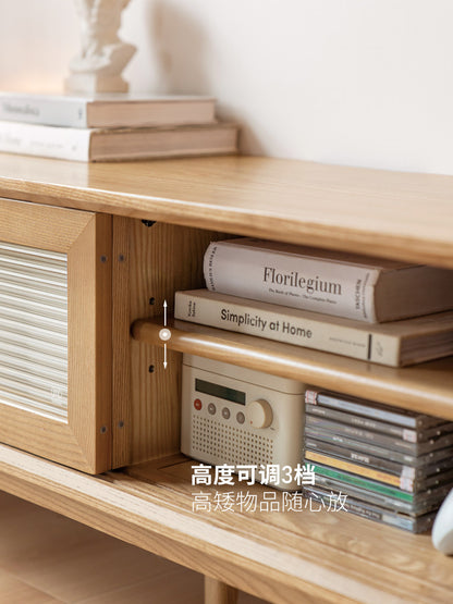实木电视柜客厅现代简约收纳储物柜白蜡木小户型地柜