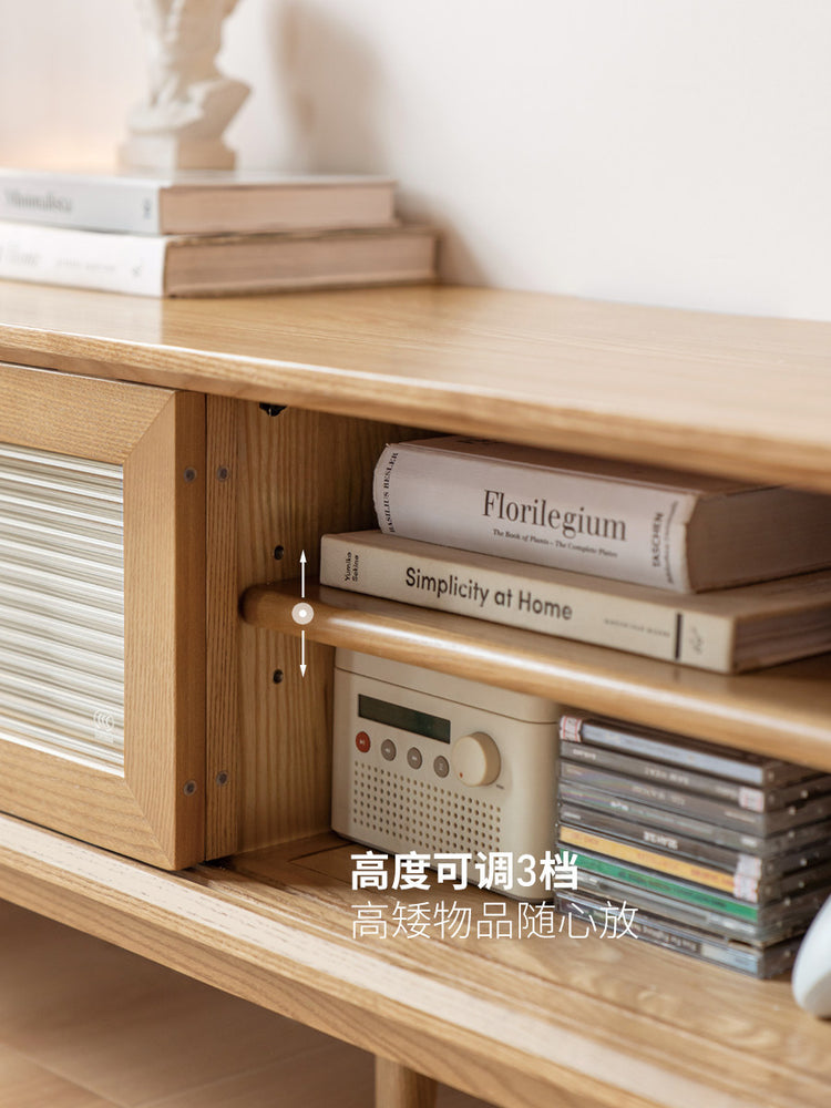 实木电视柜客厅现代简约收纳储物柜白蜡木小户型地柜