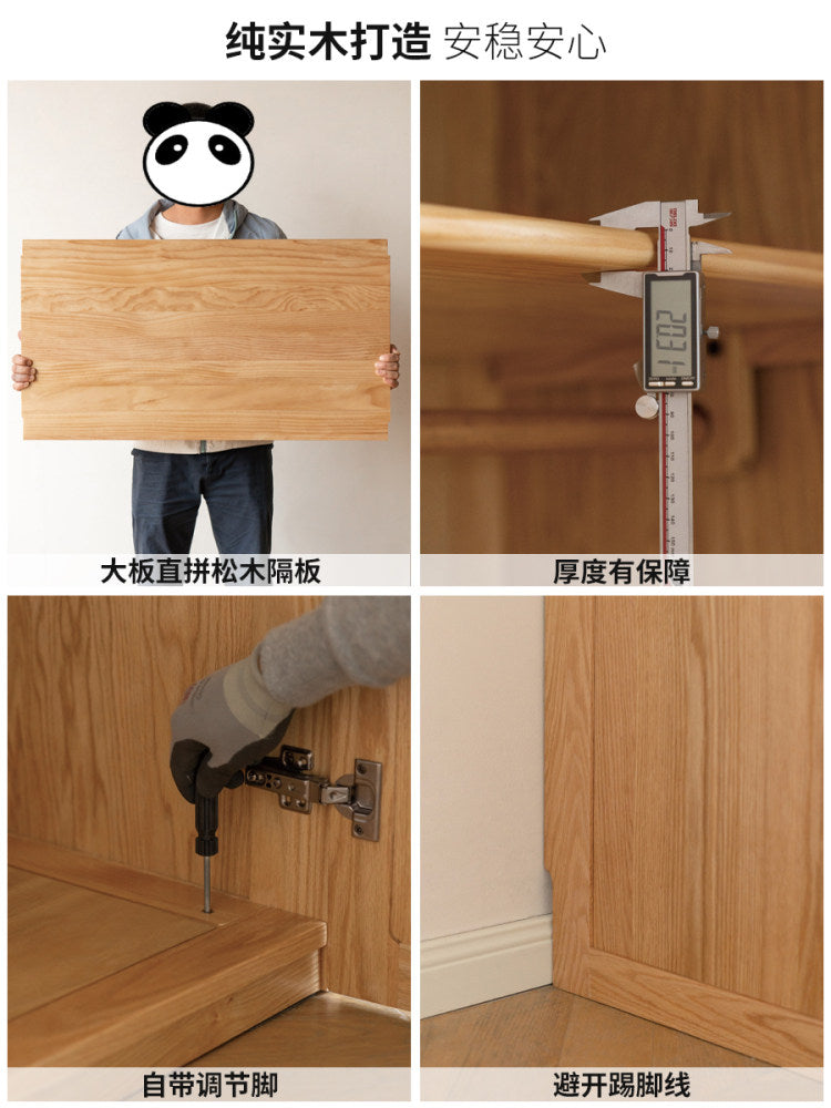 实木衣柜法式复古橡木储物柜卧室对开门收纳柜衣橱