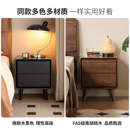 实木床头柜现代简约储物柜卧室床边抽屉柜灰色收纳柜