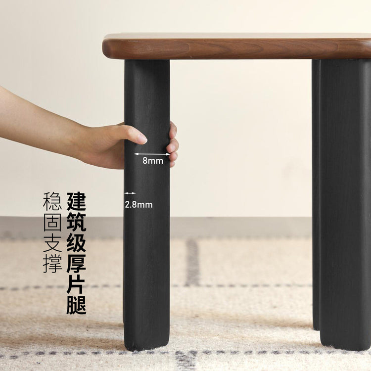 实木方凳餐厅化妆凳餐凳板凳黑胡桃木换鞋凳边几凳子