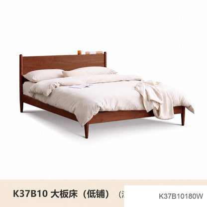 实木床现代简约樱桃木双人床日式卧室床1.5米床复古家具