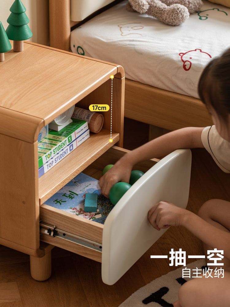 实木儿童床头柜男孩收纳柜卧室小户型床边柜简约创意柜子
