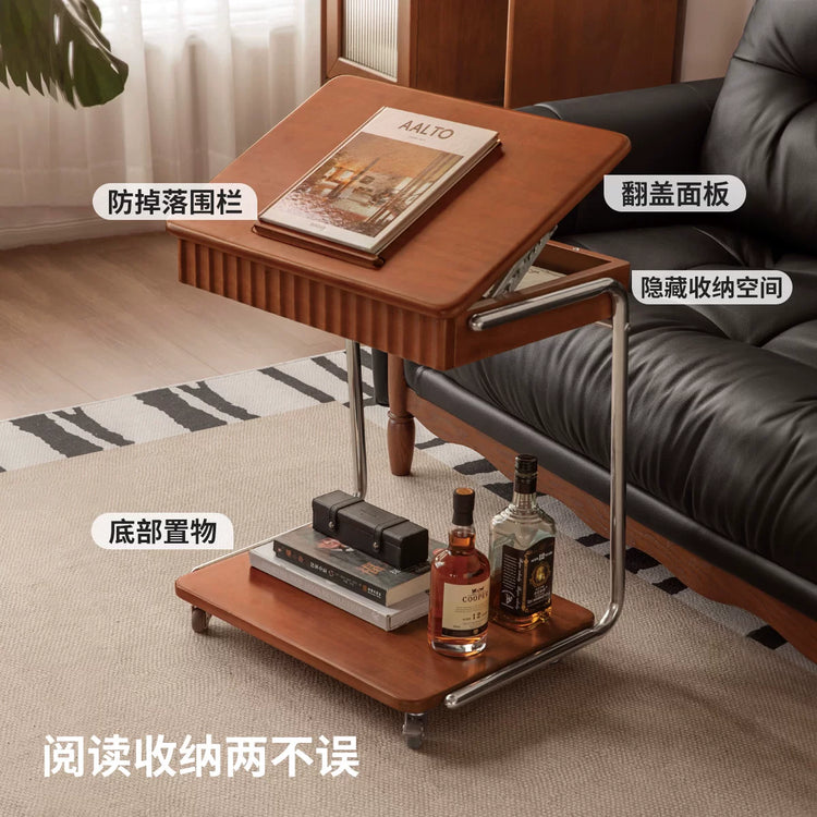 实木边几客厅包豪斯沙发移动边桌阳台小户型复古C型角几