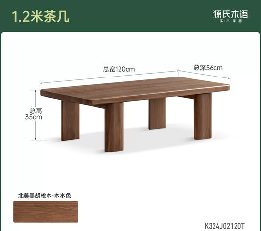 实木茶几客厅侘寂风茶台黑胡桃木创意茶桌小户型矮桌