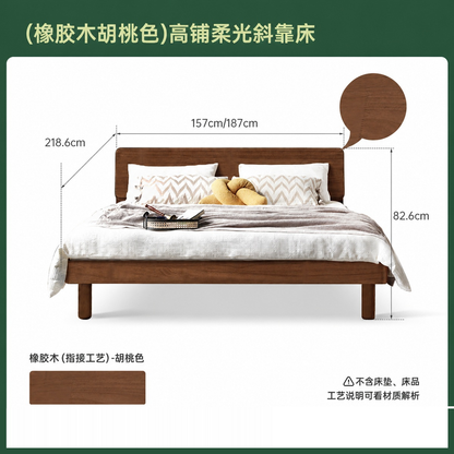 全实木床现代简约橡木双人大床北欧小户型卧室家具单人床