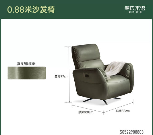 真皮电动沙发椅客厅现代功能单人沙发书房休闲躺椅