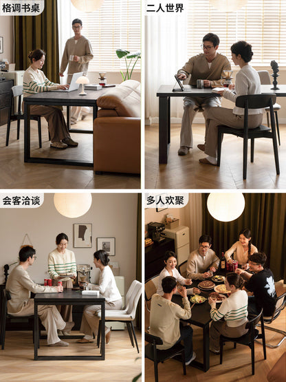 实木餐桌靠墙大板桌轻奢橡木办公桌长方形吃饭桌子