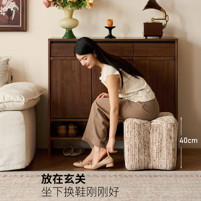 布艺坐墩客厅复古沙发脚踏小户型换鞋凳阳台休闲矮凳