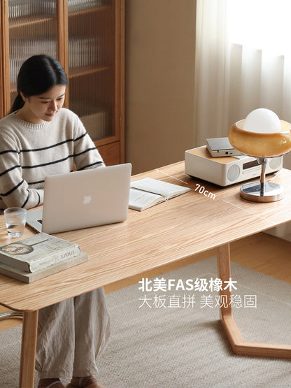 实木大书桌简约橡木靠墙办公桌书房长方形桌子餐桌
