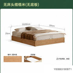实木床橡木原木风榻榻米卧室抽屉箱体床小户型双人床