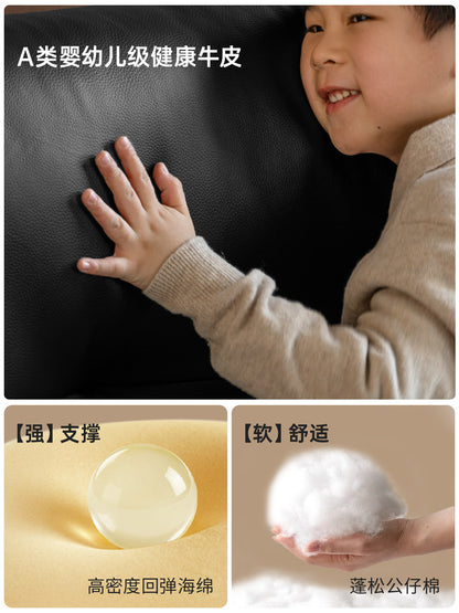实木床意式轻奢悬浮床卧室胡桃色真皮床带插座箱体床