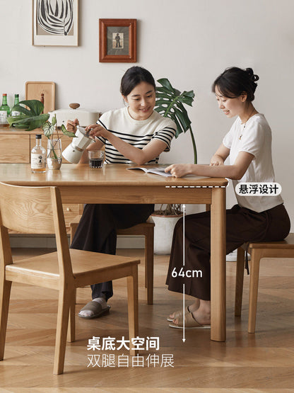 实木餐桌现代简约餐厅吃饭桌白蜡木办公桌长学习桌