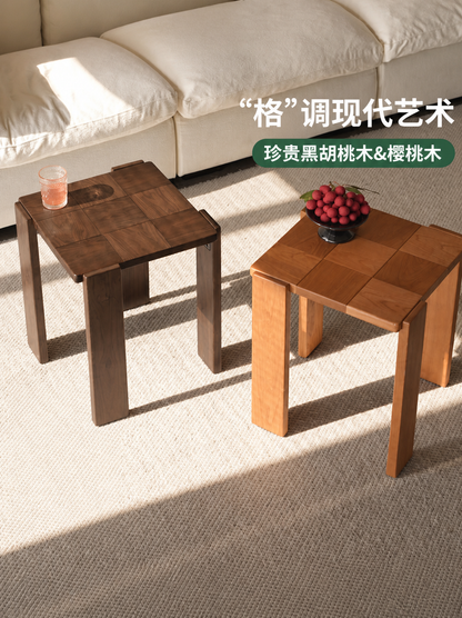 实木边几客厅现代简约方几黑胡桃木角几小户型板凳
