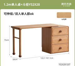 实木儿童学习桌小学生写字桌伸缩课桌简约双人书桌
