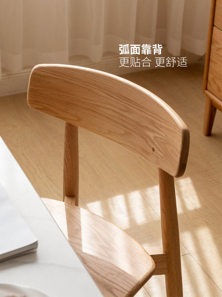 实木餐椅简约现代橡木靠背椅软包休闲椅北欧餐厅椅子