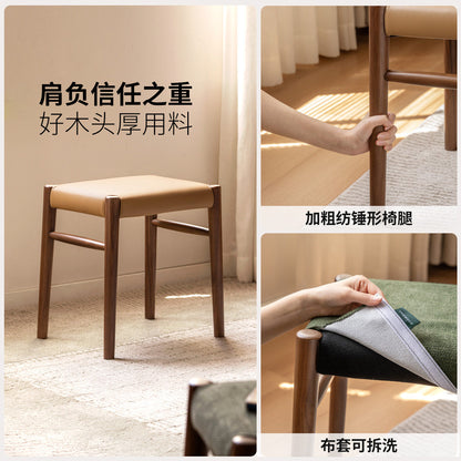 实木方凳餐厅休闲软包凳化妆凳换鞋凳简约餐凳凳子