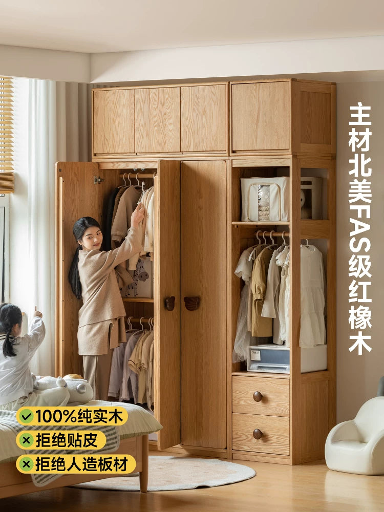 儿童实木衣柜组合卧室储物柜宝宝衣橱男孩女孩组合柜