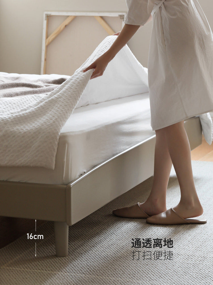 轻奢实木床北欧原木双人床现代简约大床温莎床卧室家具