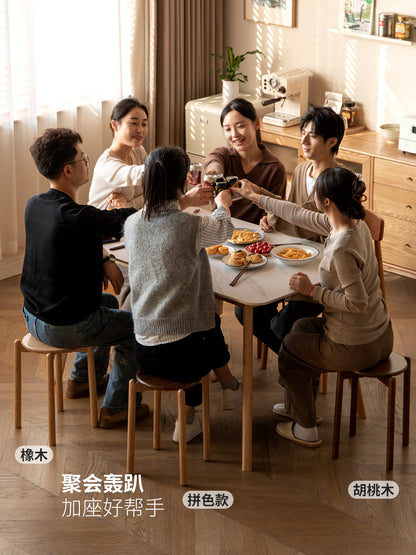 实木圆凳化妆凳餐凳叠放凳客厅小凳子矮凳木板凳叠凳