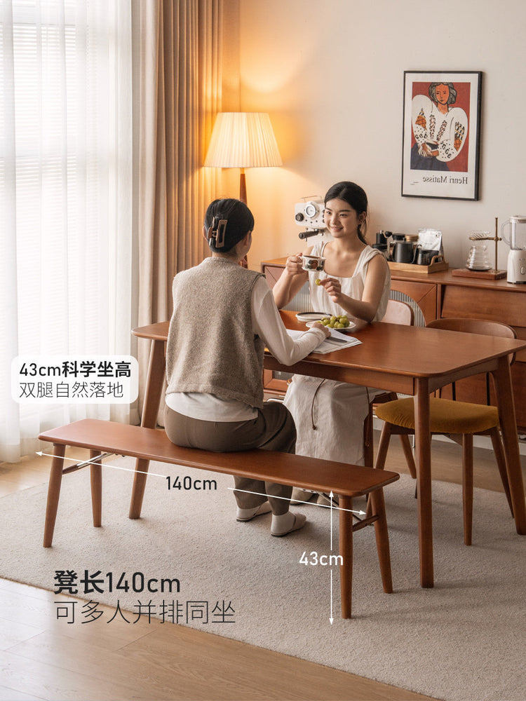 实木长凳餐厅中古风长条凳床尾凳简约复古休闲凳子