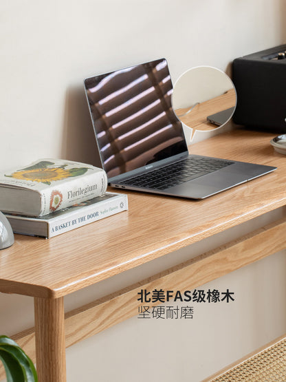 实木书桌长条一字板办公桌靠墙一字桌40窄桌子简约电脑桌