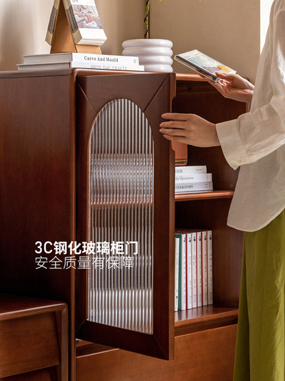 实木电视柜边柜客厅复古靠墙储物柜小户型中古展示柜