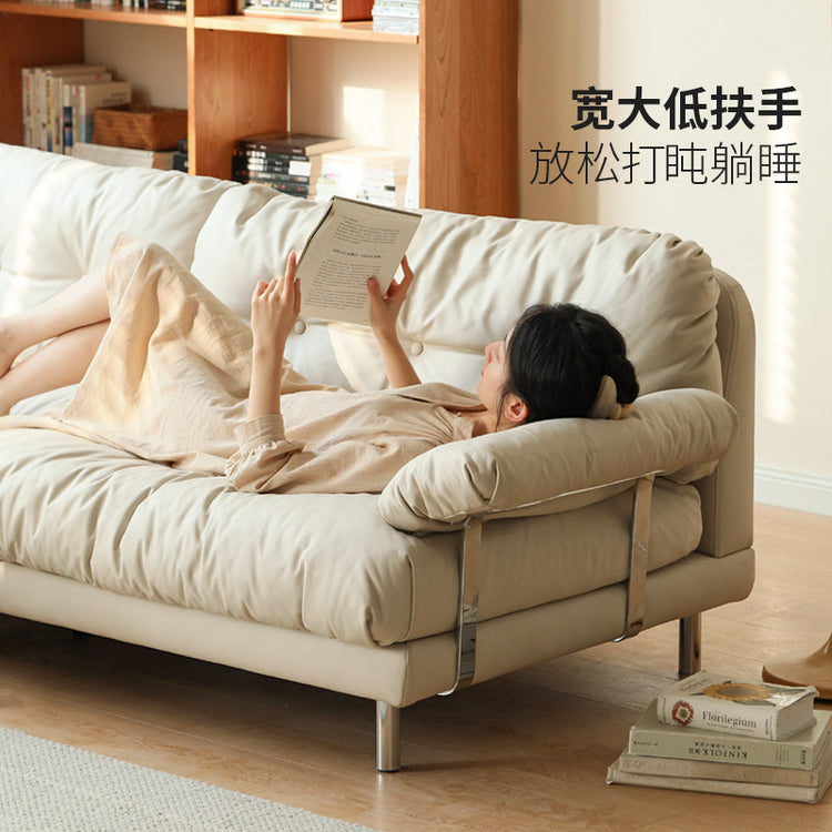 源也科技布沙发布艺三人位懒人云朵沙发