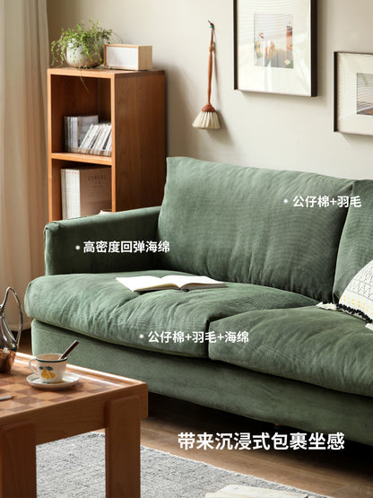 布艺沙发简约公寓小户型三人位四人位灯芯绒直排沙发