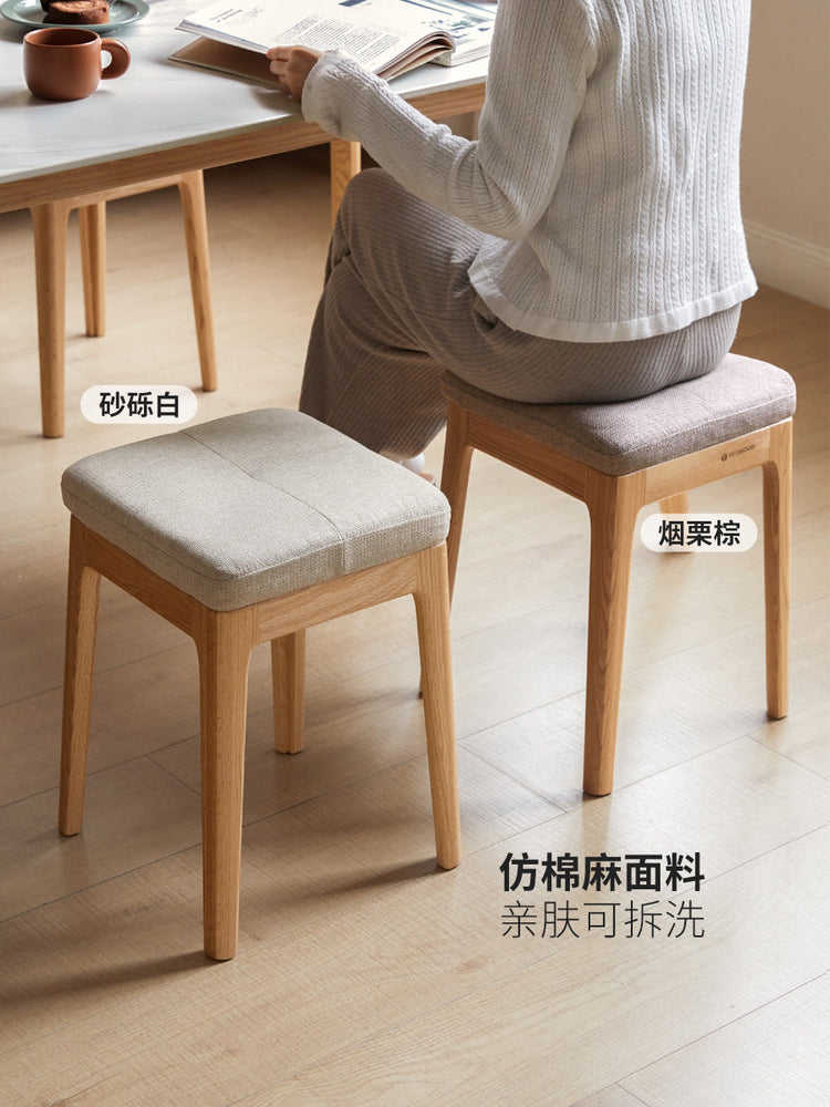 实木可叠放凳子舒适软包化妆凳换鞋凳小户型板凳餐凳