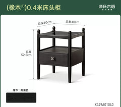 实木床头柜法式复古樱桃木置物柜卧室一抽一隔储物柜