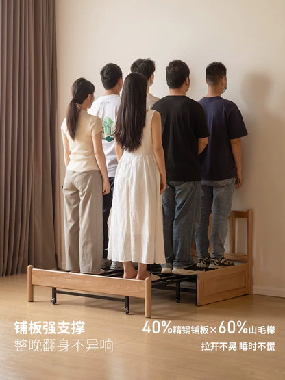实木沙发床现代简约可折叠床北欧小户型客厅两用双人沙发