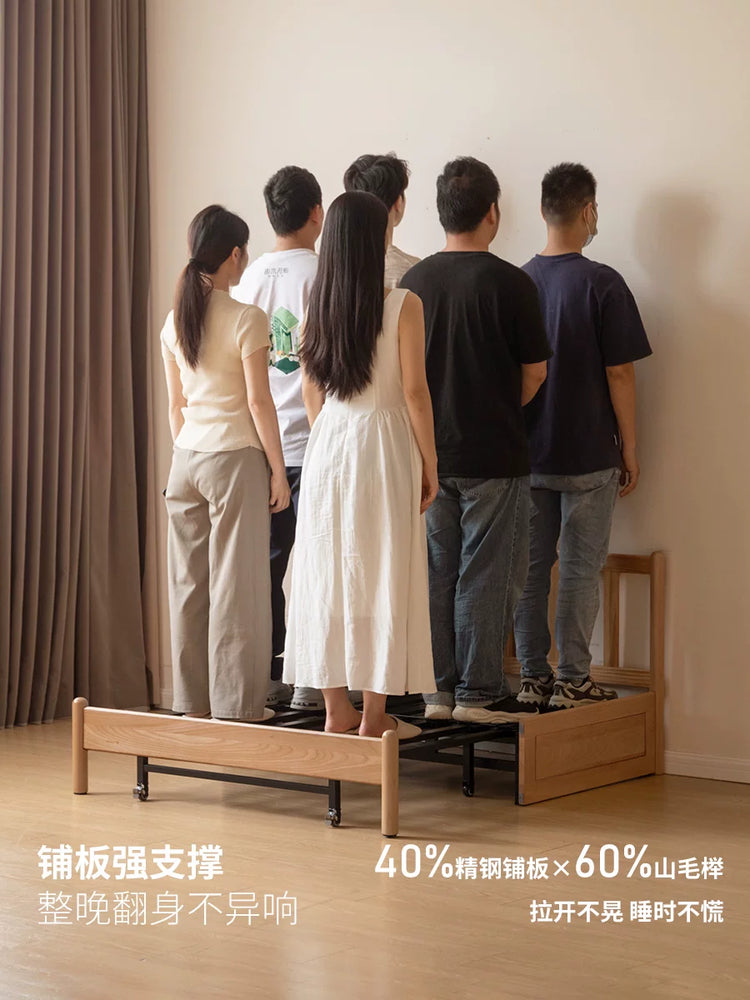 实木沙发床现代简约可折叠床北欧小户型客厅两用双人沙发