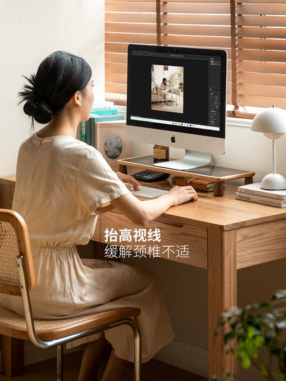 实木台式电脑架桌面显示器屏幕增高台托架办公室架子