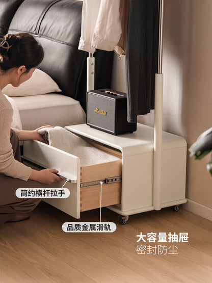 实木挂衣架现代简约储物式衣帽架卧室白色多功能置物架