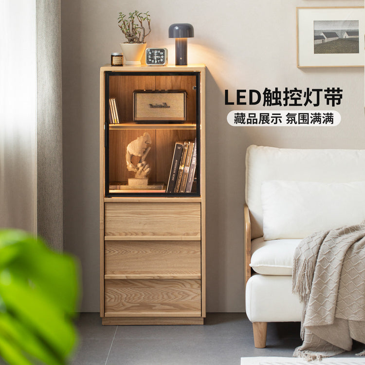 实木边柜客厅现代简约收纳储物柜靠墙置物柜落地书柜