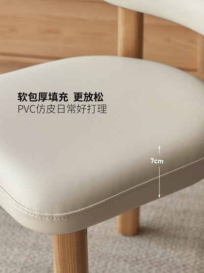 实木椅现代简约梳妆椅卧室白蜡木化妆凳软包椅