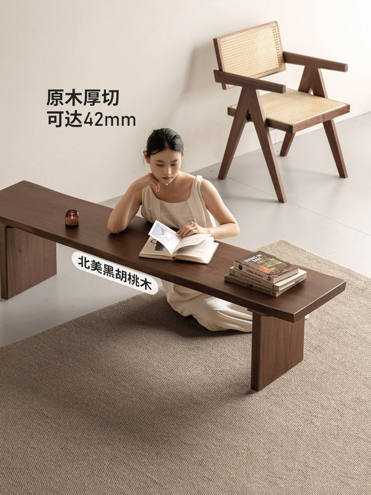 实木长条凳餐厅自然边原木整板胡桃木大板凳茶台凳子