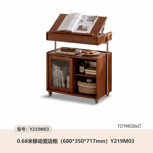 实木边柜现代简约客厅置物柜复古移动边几中古床头柜