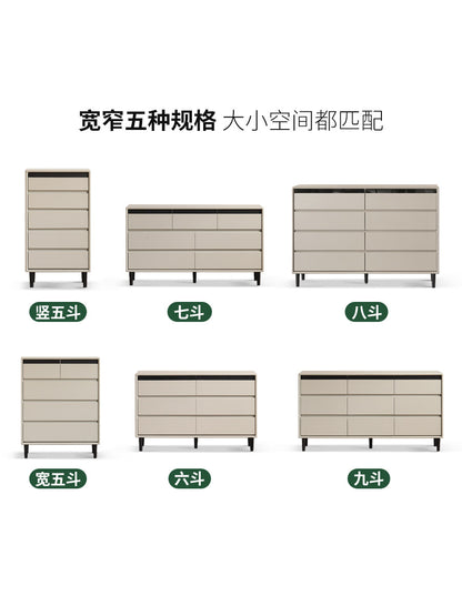 实木斗柜卧室床尾抽屉柜轻奢灰色收纳储物柜靠墙边柜