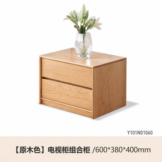 实木电视边柜北欧小户型玻璃门展示柜客厅原木置物柜矮柜
