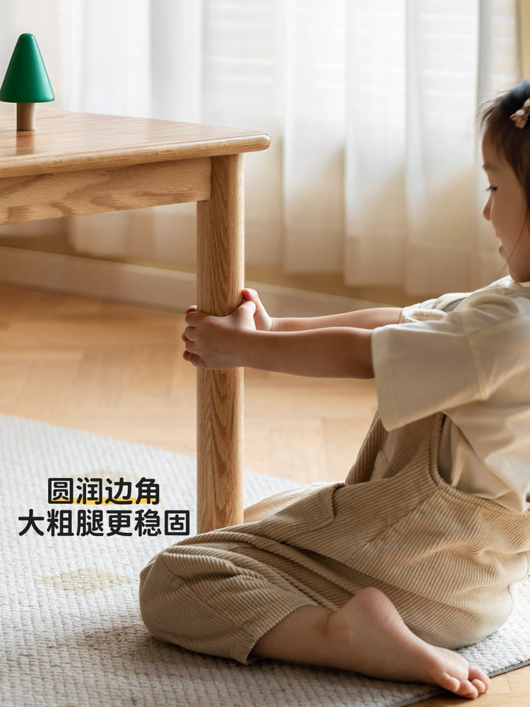 实木手工桌橡木儿童蒙氏学习桌简约学生写字桌玩具桌