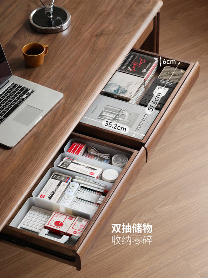 实木书桌书房黑胡桃木办公学习桌现代简约大尺寸工作台