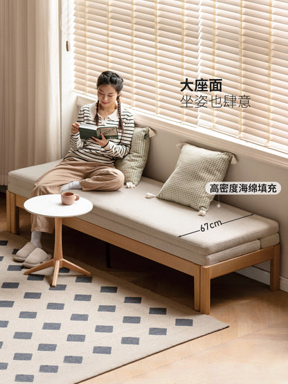 实木沙发床折叠两用小户型无扶手坐卧多功能伸缩床抽拉床